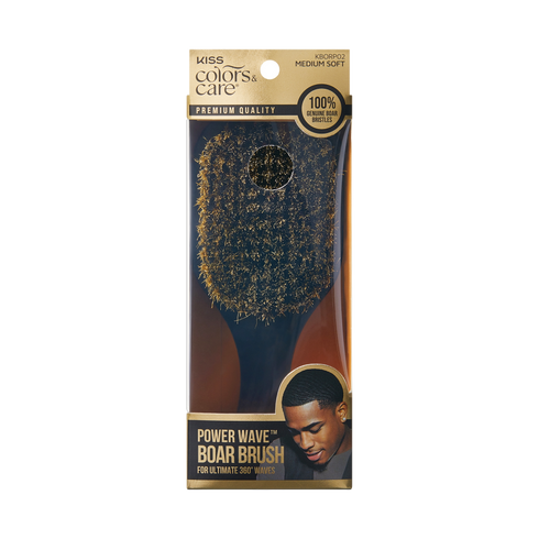 KISS Colors &amp; Care 360 Power Wave Premium Boar Brush - Medium Soft