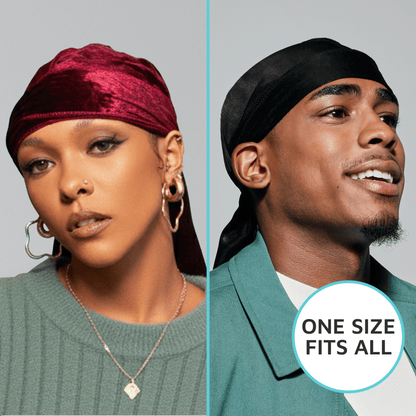 KISS Colors &amp; Care Power Wave Velvet Luxe Durag - Black