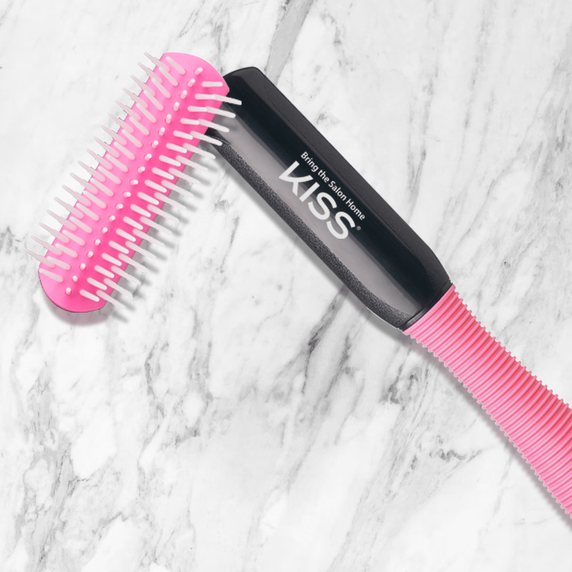 Kiss Colors &amp; Care Mini Non-Slip Soft Bristle Detangling Brush - Pink