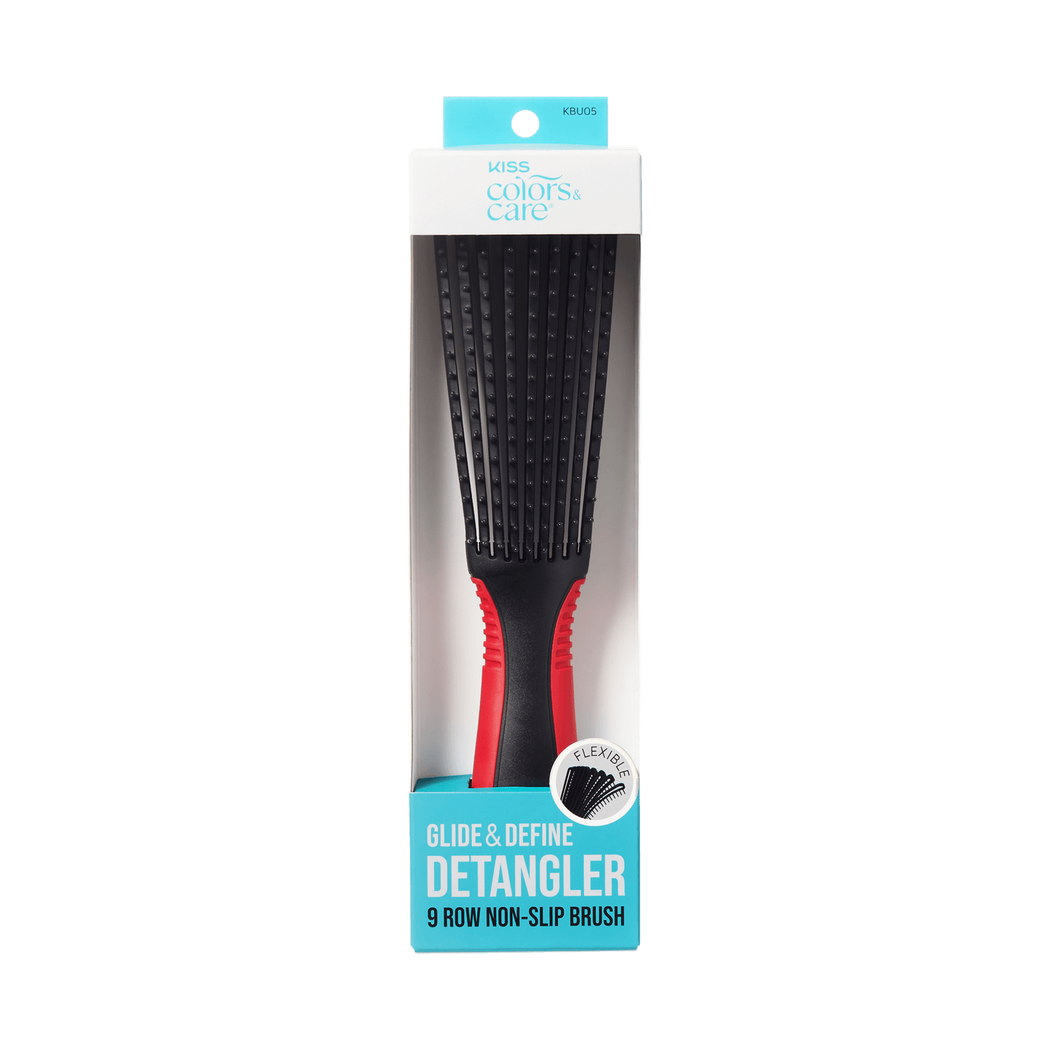 Kiss Colors &amp; Care Glide Detangling Brush - Large Black