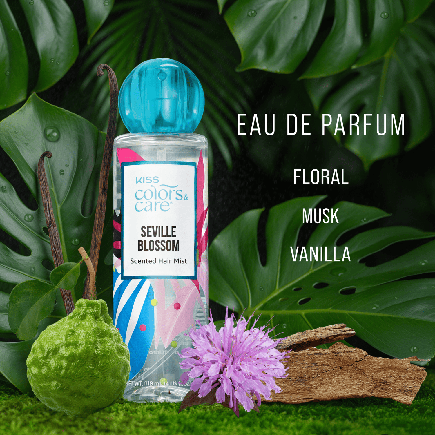 Kiss Colors &amp; Care Clean Fragrance Hair Veil Mist, 4 oz. - Seville Blossom