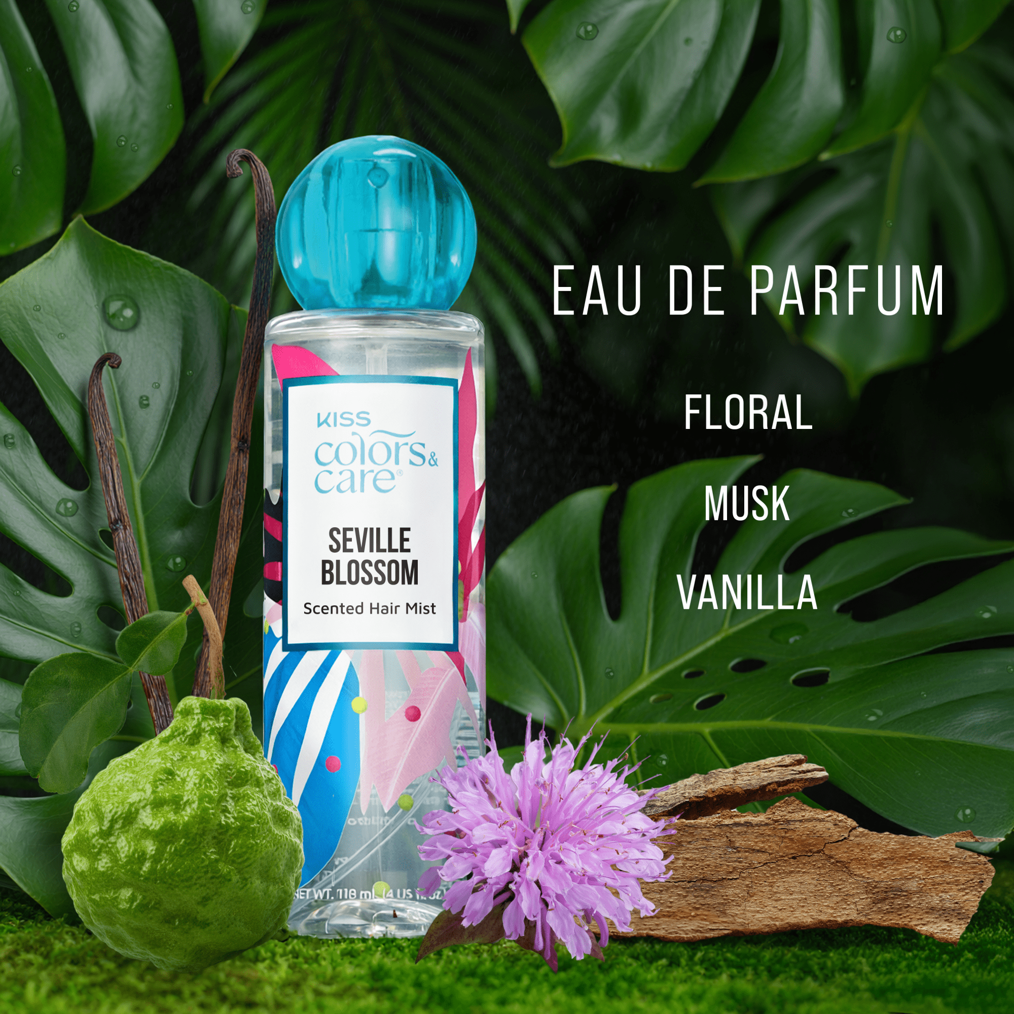 Kiss Colors &amp; Care Clean Fragrance Hair Veil Mist, 4 oz. - Seville Blossom