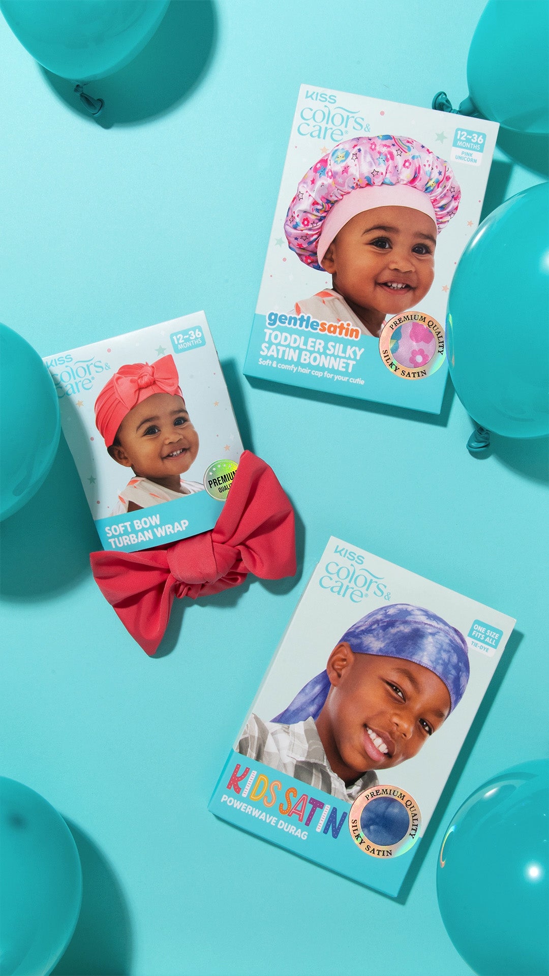 KISS Colors &amp; Care Kids Satin Premium Silky Powerwave Durag - Tie-Dye