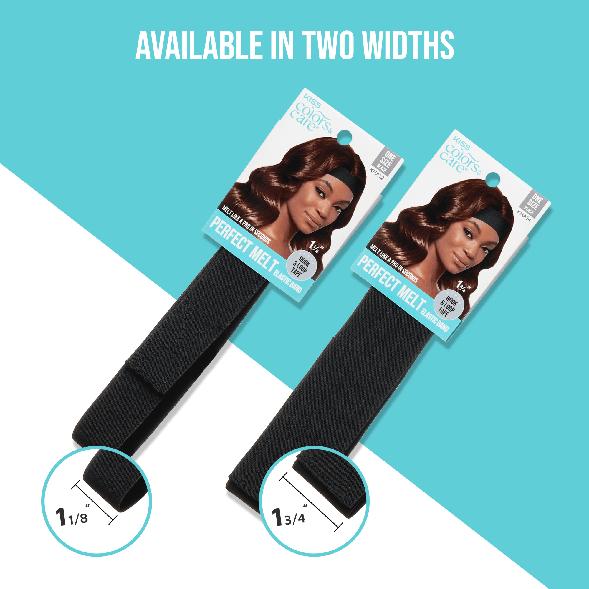 Kiss Colors &amp; Care Perfect Melt Elastic Band - Black, 1-1/8"