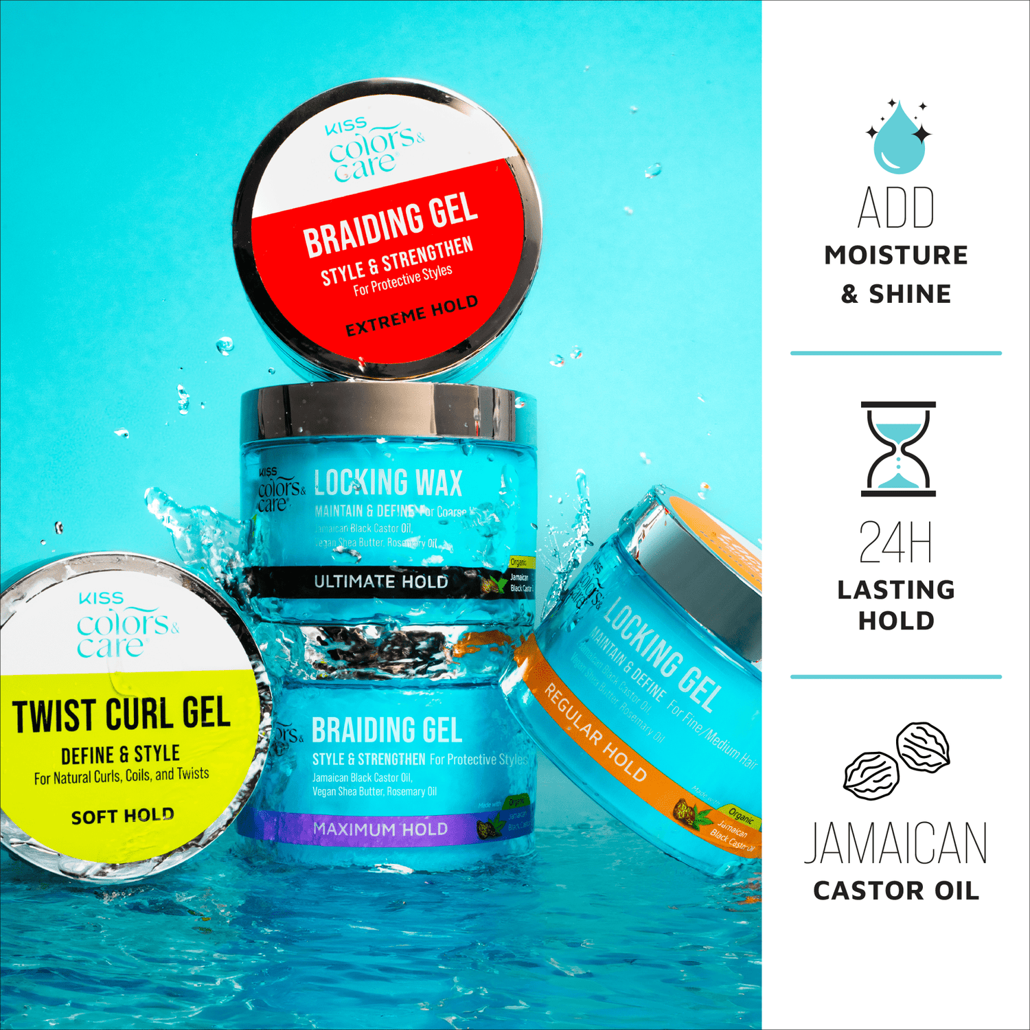 Braiding Gel - KISS Colors & Care Maximum Hold Braiding Gel