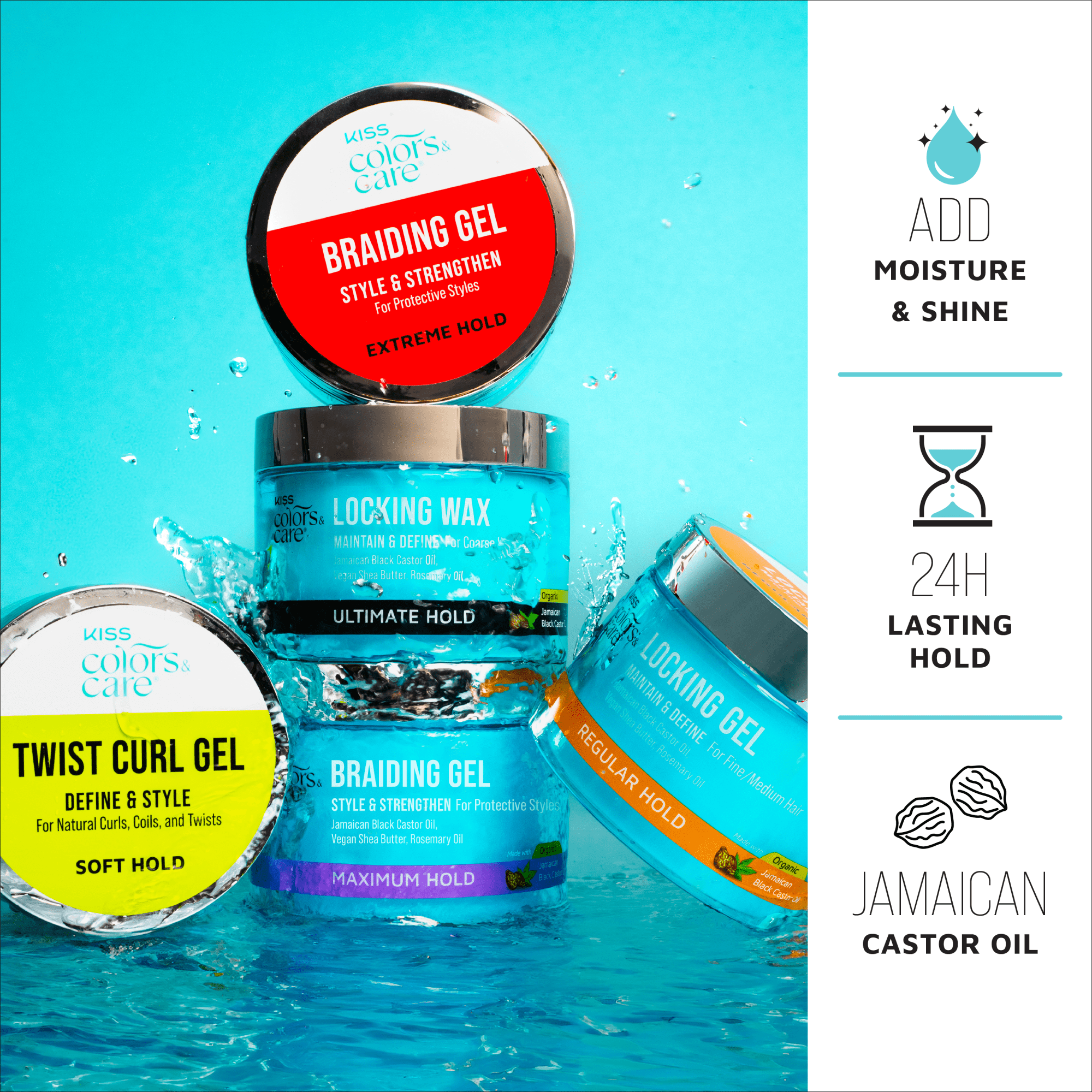 KISS Colors &amp; Care Braiding Gel, Maximum Hold, 6 oz.