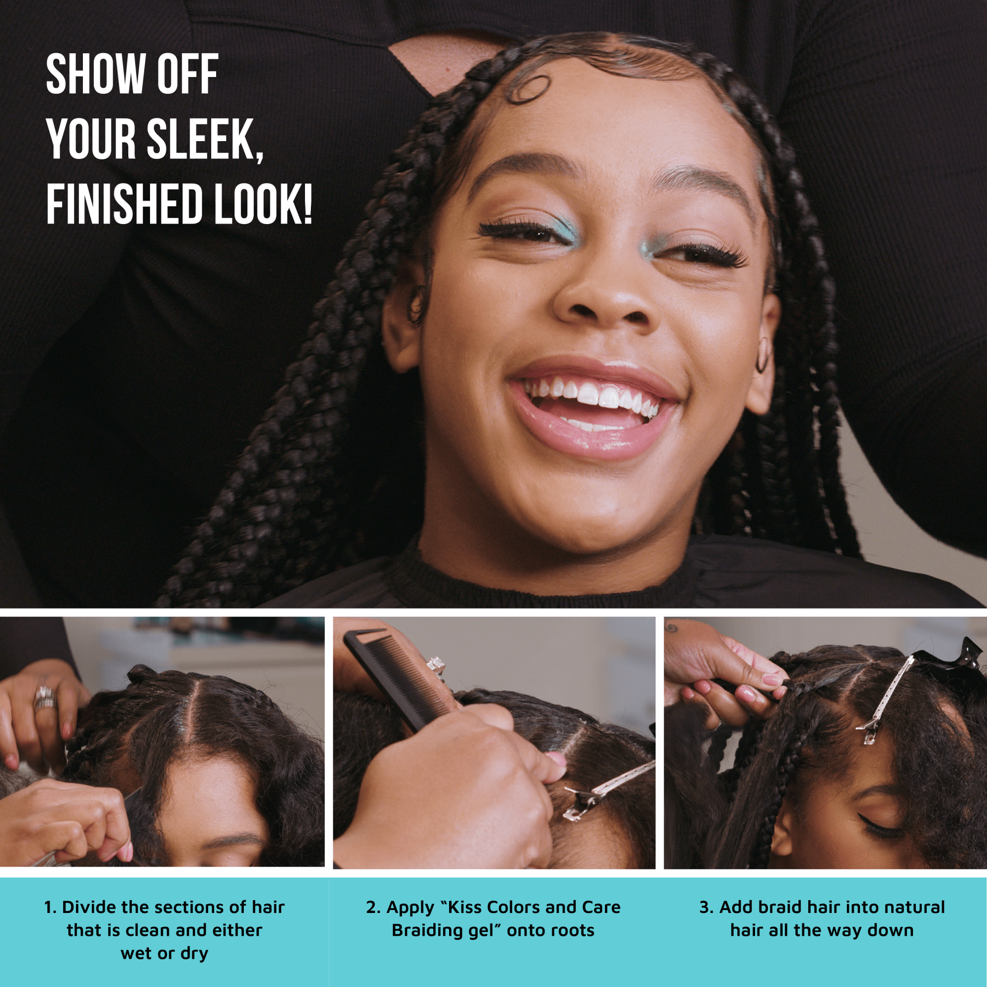 Braiding Gel - KISS Colors & Care Maximum Hold Braiding Gel