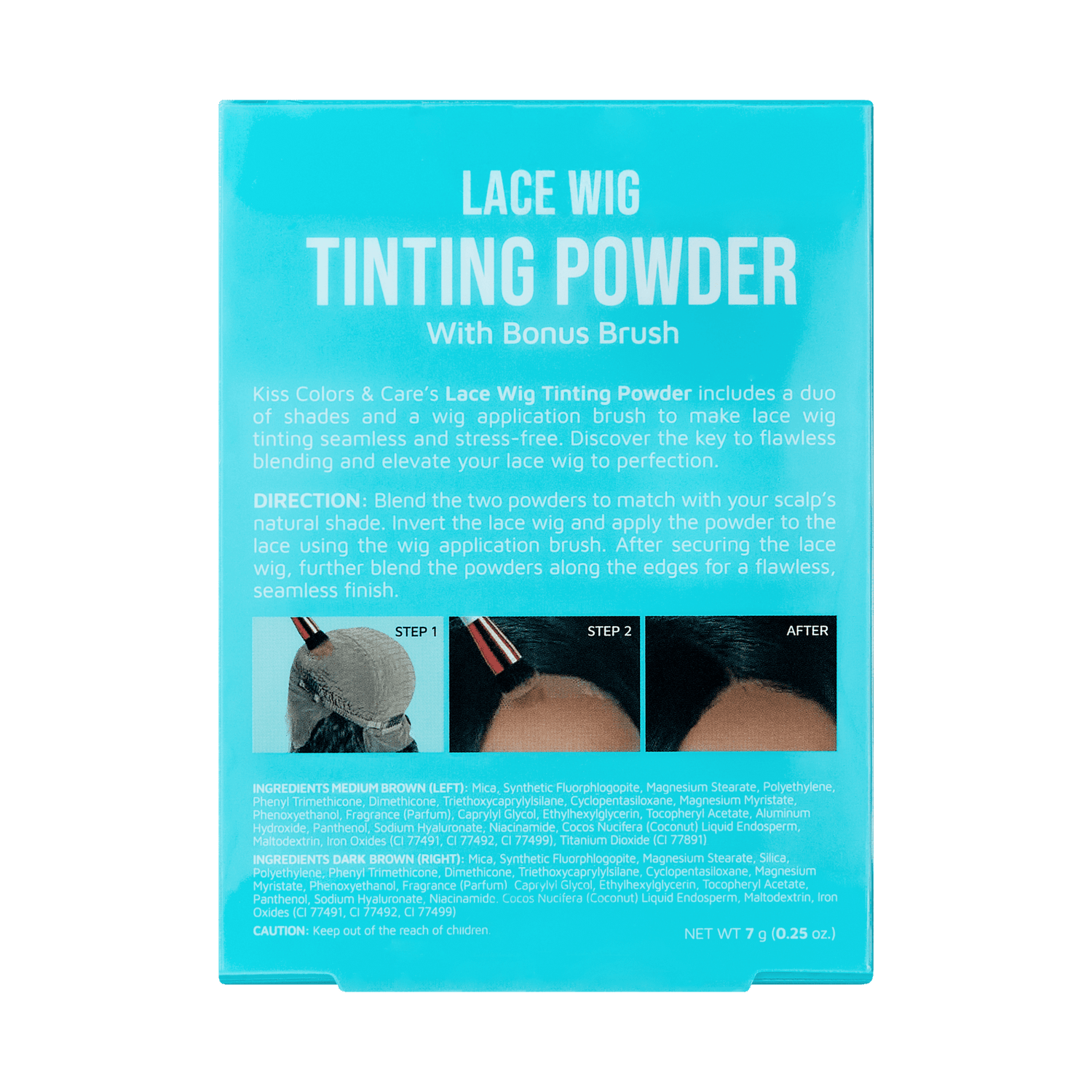 KISS Colors &amp; Care Lace Wig Tinting Powder, 0.28 oz – Dark Duo