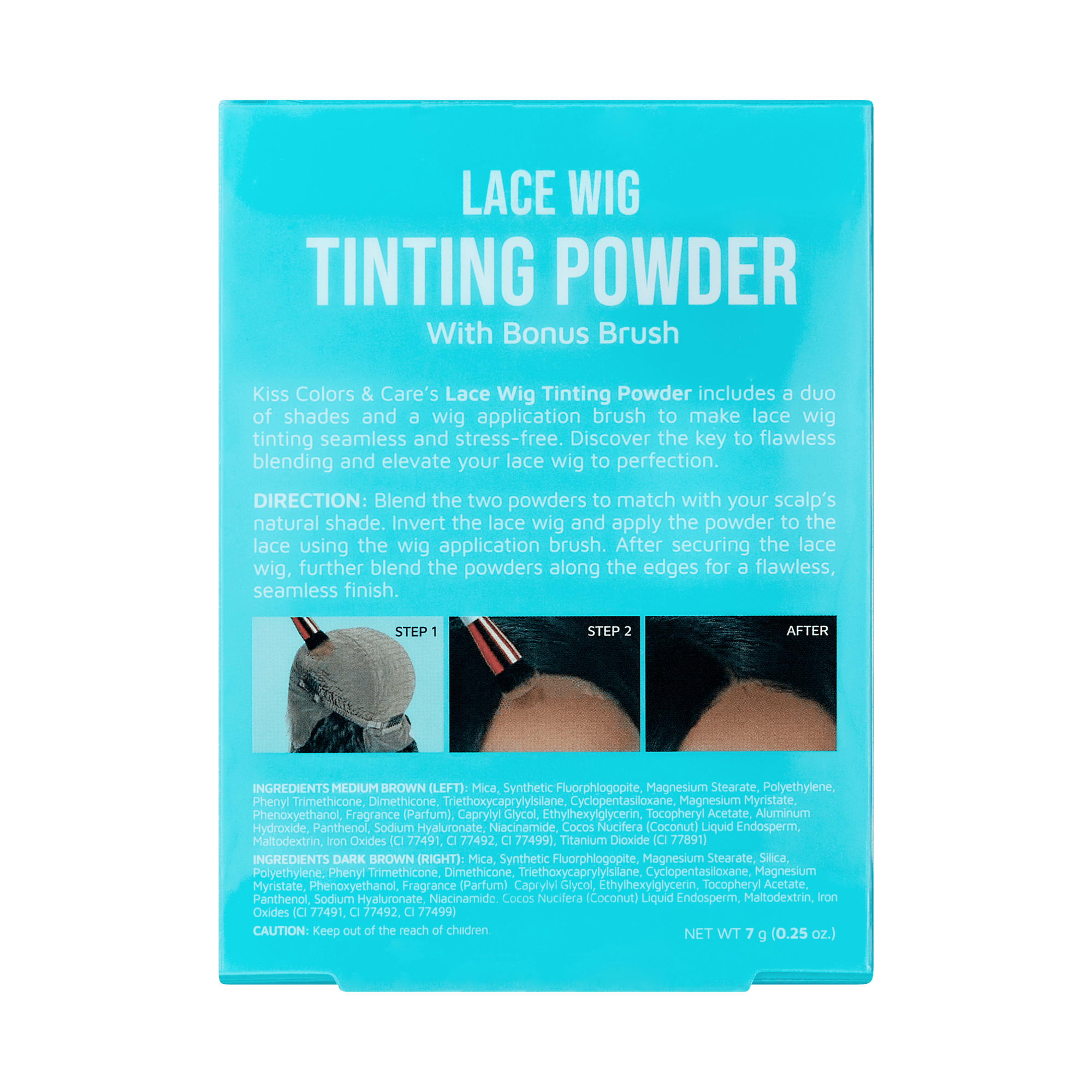 KISS Colors &amp; Care Lace Wig Tinting Powder, 0.28 oz – Dark Duo