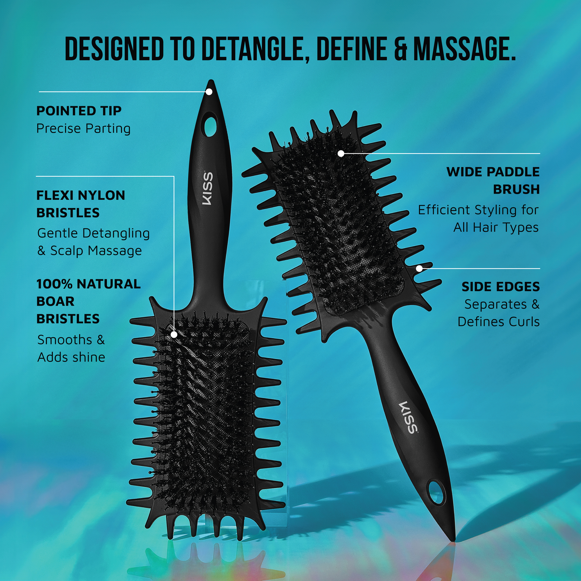 Kiss Colors &amp; Care Curl &amp; Define Paddle Brush
