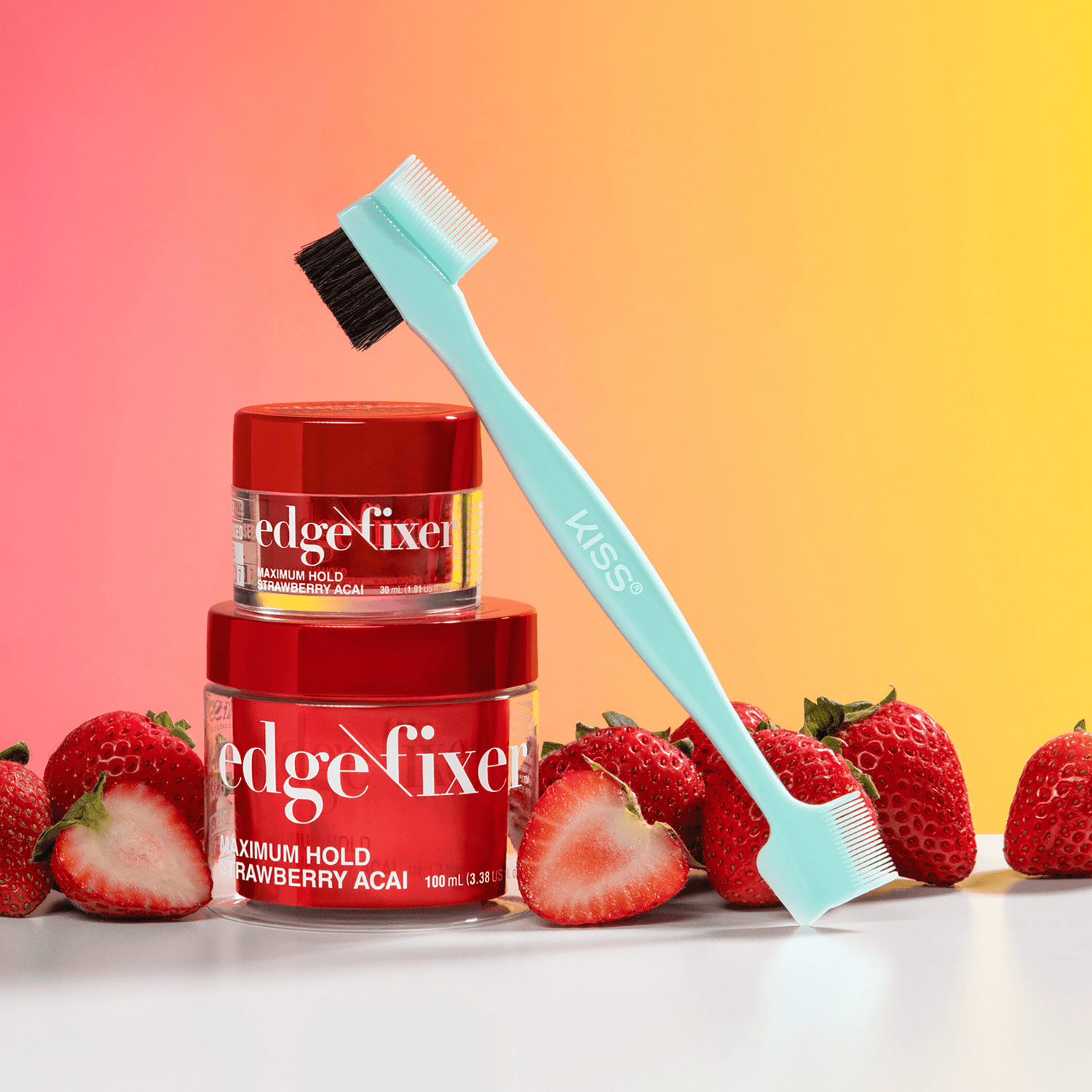 Kiss Colors &amp; Care Edge Fixer 30 mL - Strawberry Acai