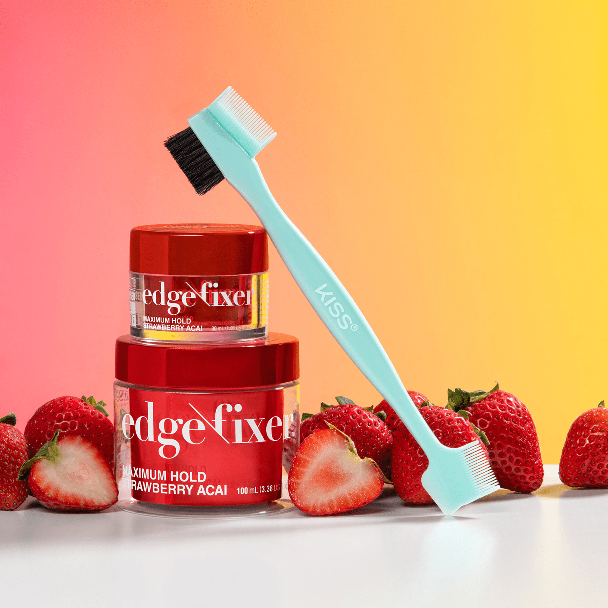 Kiss Colors &amp; Care Edge Fixer 30 mL - Strawberry Acai