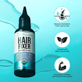 Bottle of Kiss Colors &amp; Care Hair Fixer Growth Oil in black and blue with claims: restores hydration from root to tip, 100% natural oils, strengthens and promotes hair growth.