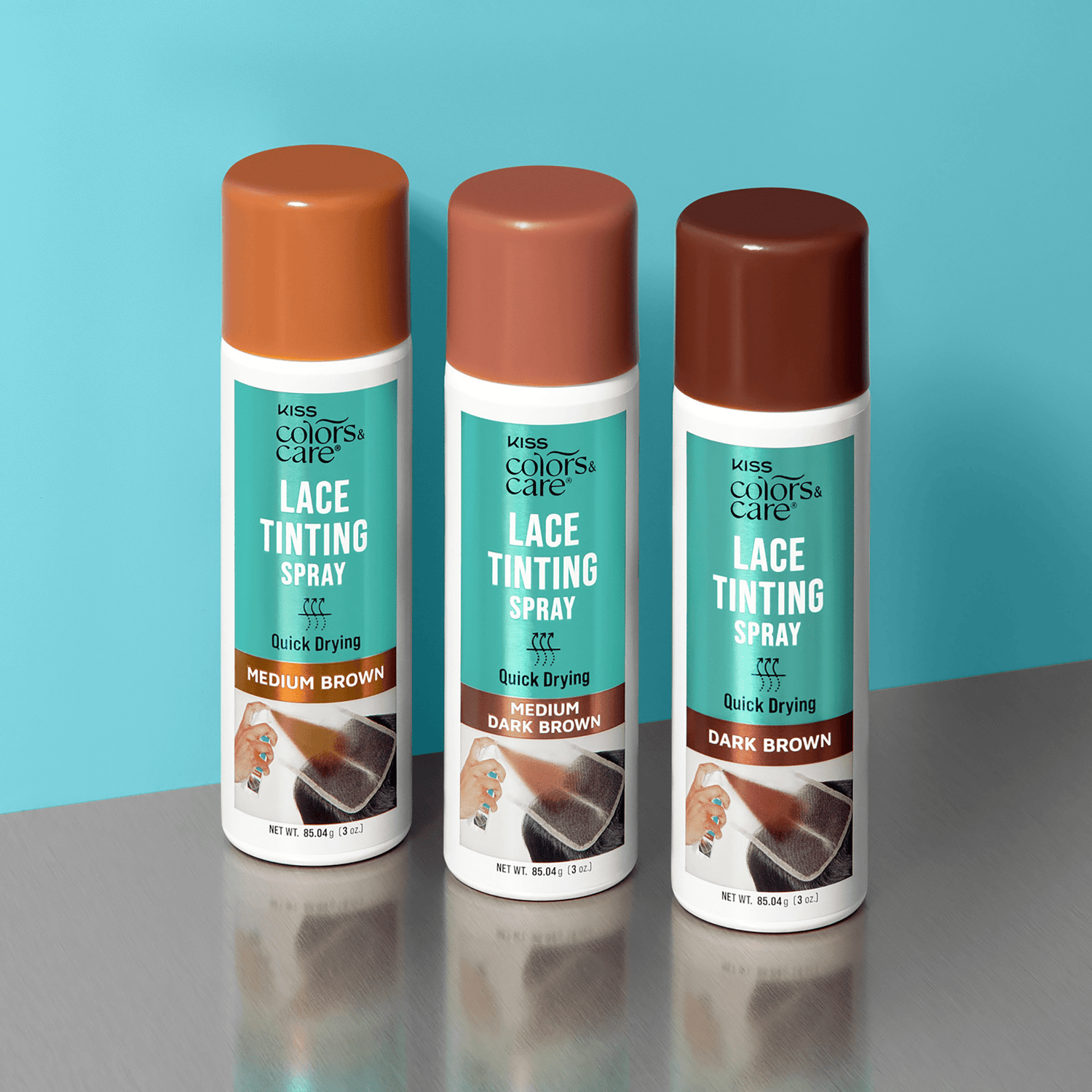 KISS Colors &amp; Care Lace Tinting Spray – Medium Brown