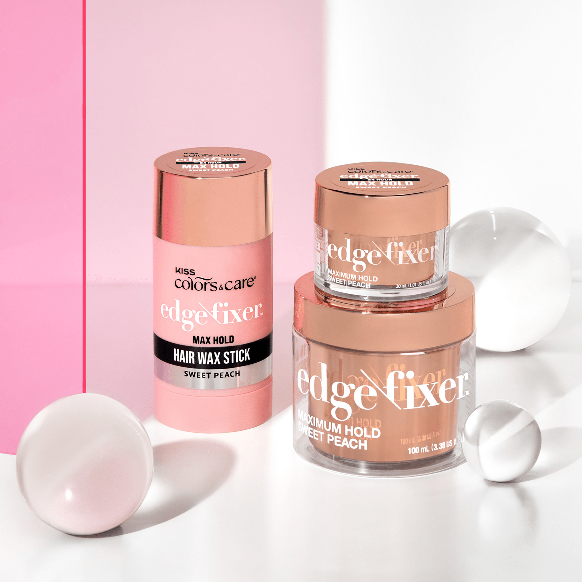 KISS Colors &amp; Care Edge Fixer Wax Stick – Sweet Peach