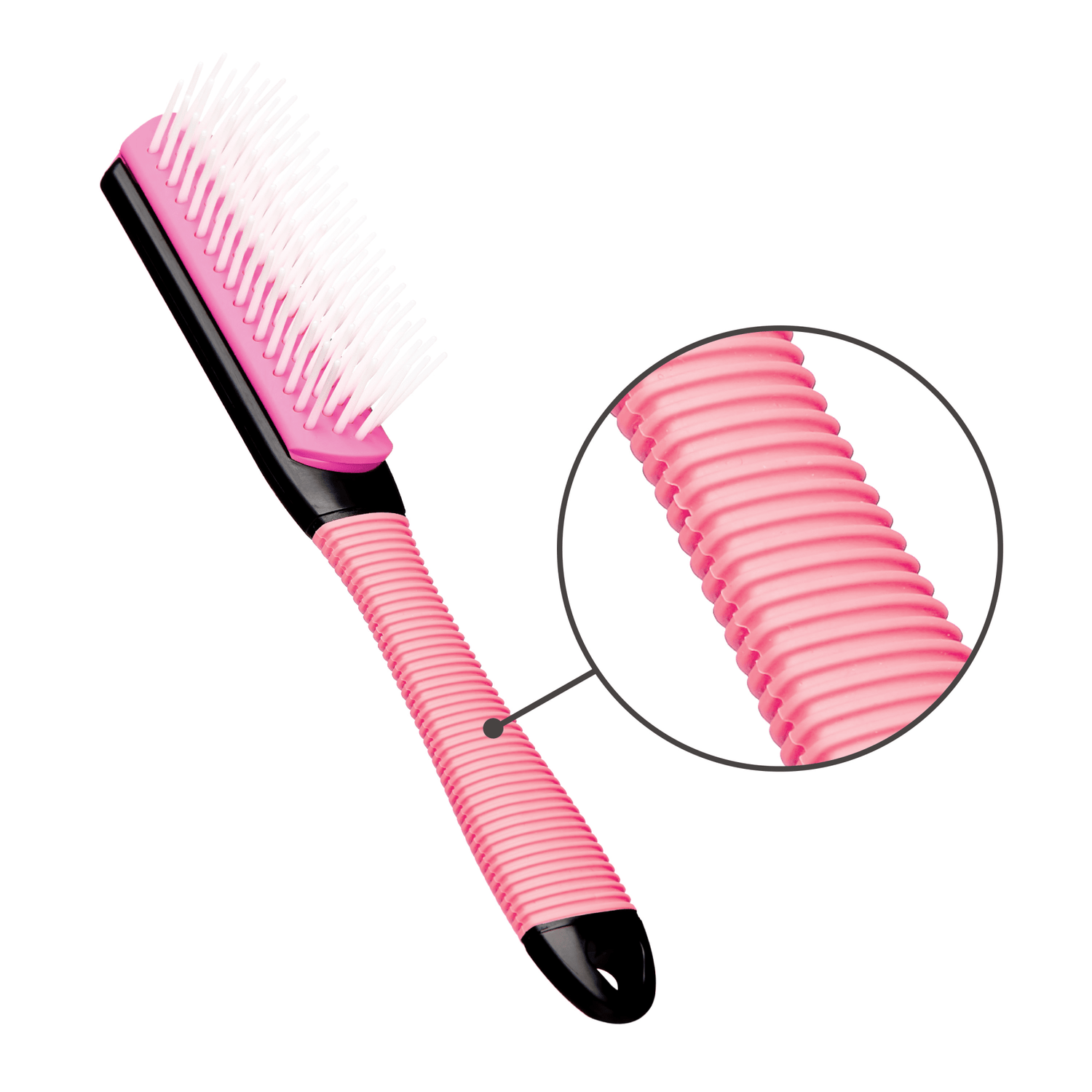 Kiss Colors &amp; Care Mini Non-Slip Soft Bristle Detangling Brush - Pink